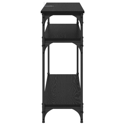 Console Table 75x29x75 cm Engineered Wood Black oak