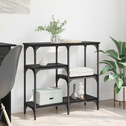 Console Table 160x29x75 cm Engineered Wood Black oak 80 cm