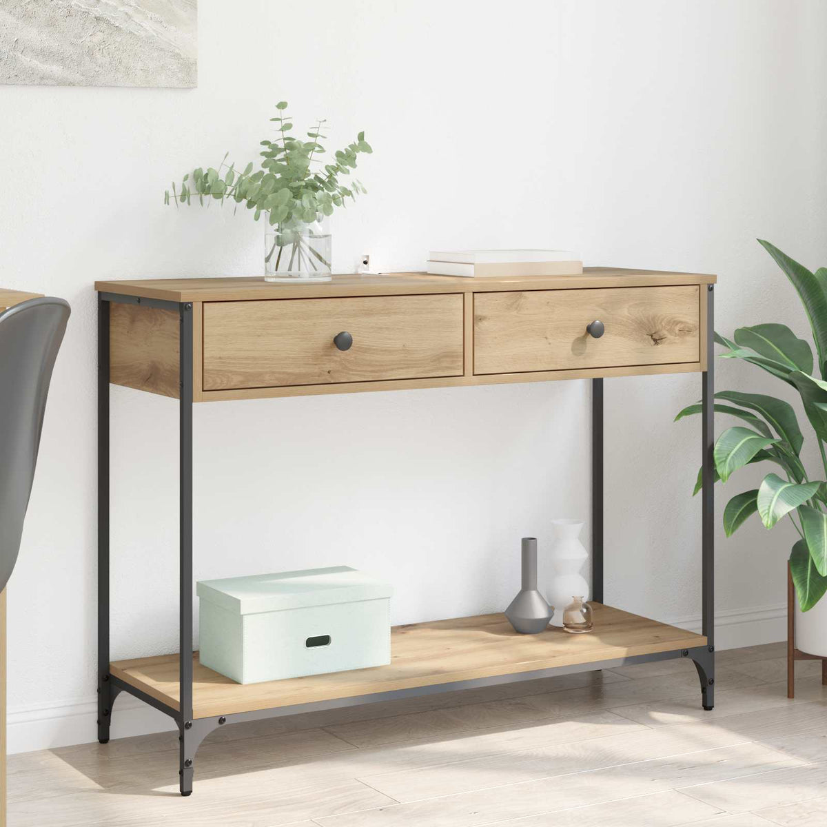 Console Table 100x34,5x75 cm Engineered Wood Artisan oak 100 cm
