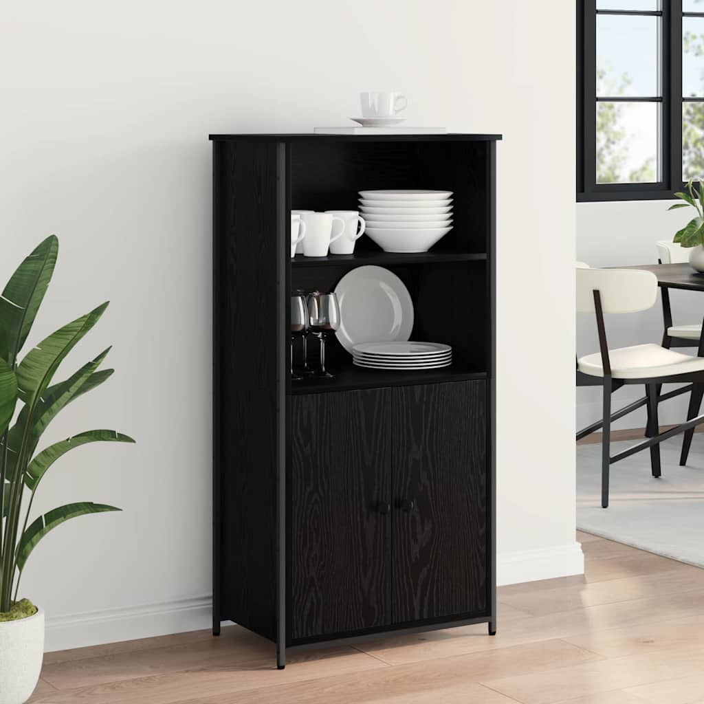 Highboard Engineered Wood Black oak 121.5 cm 36 cm