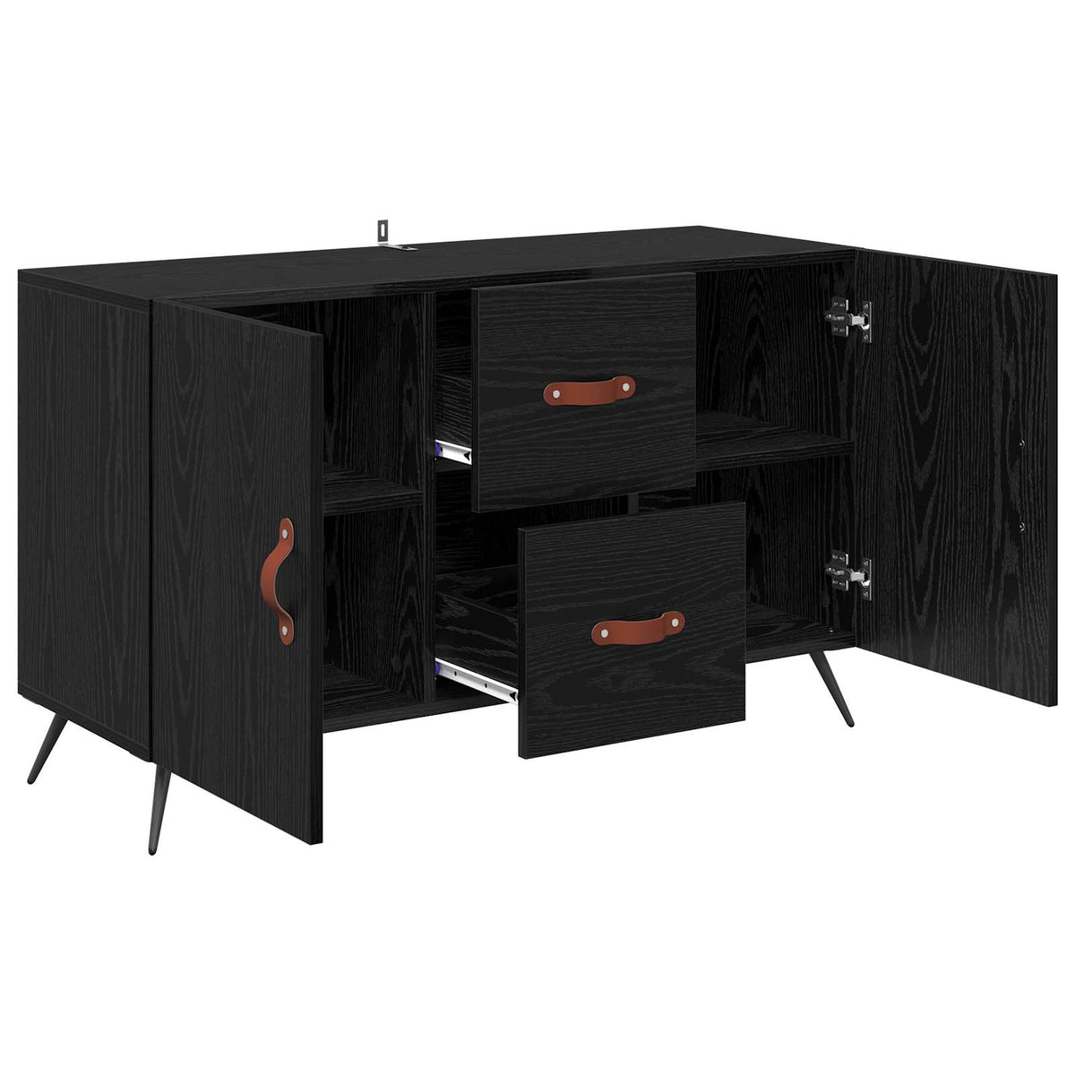 Sideboard 100x36x60 cm Engineered Wood Black oak