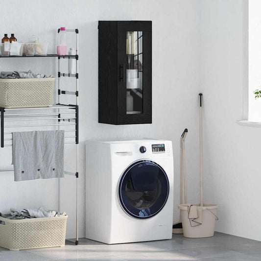 Wall Mounted Cabinet 34,5x34x90 cm Black oak