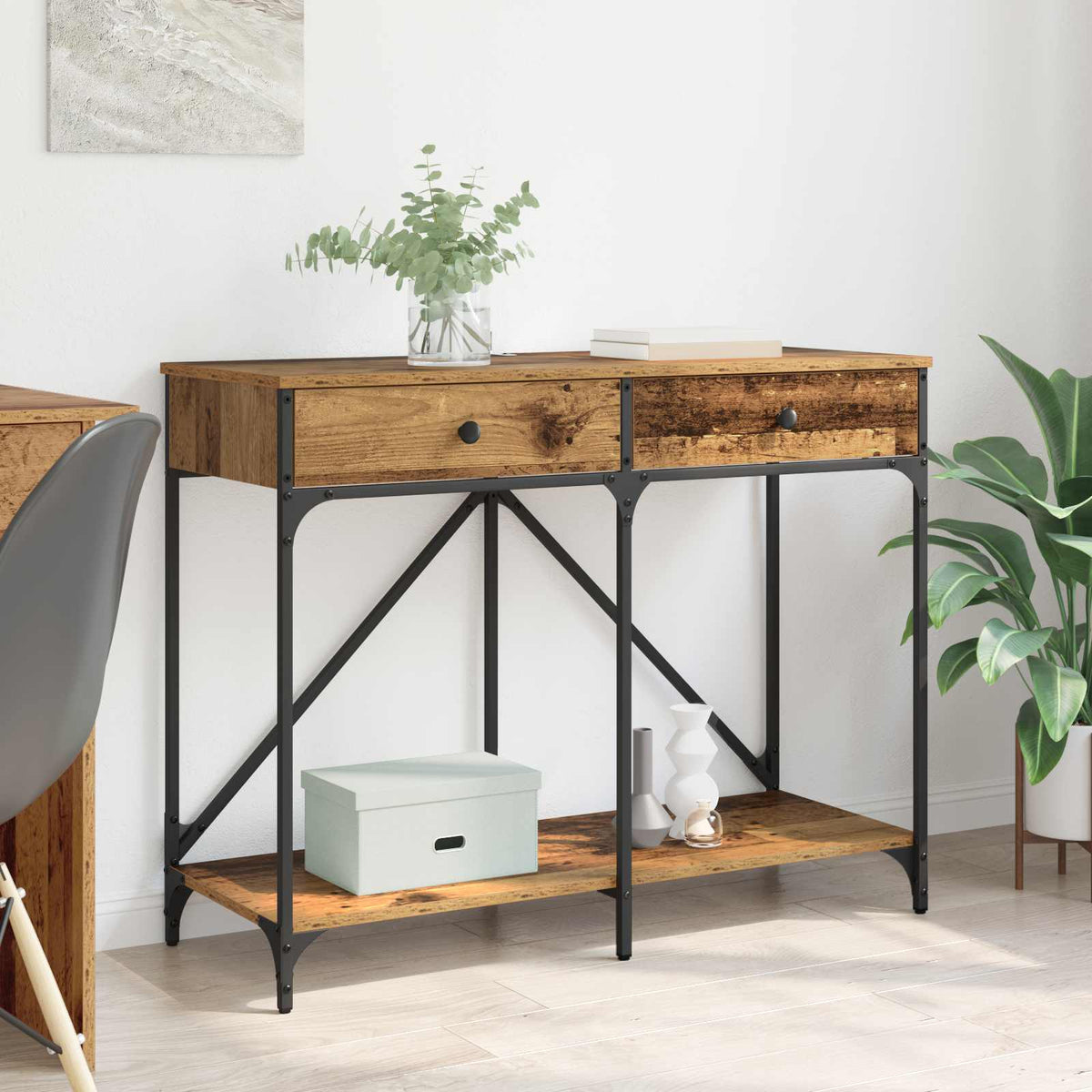 Console Table 100x39x78,5 cm Engineered Wood Old wood