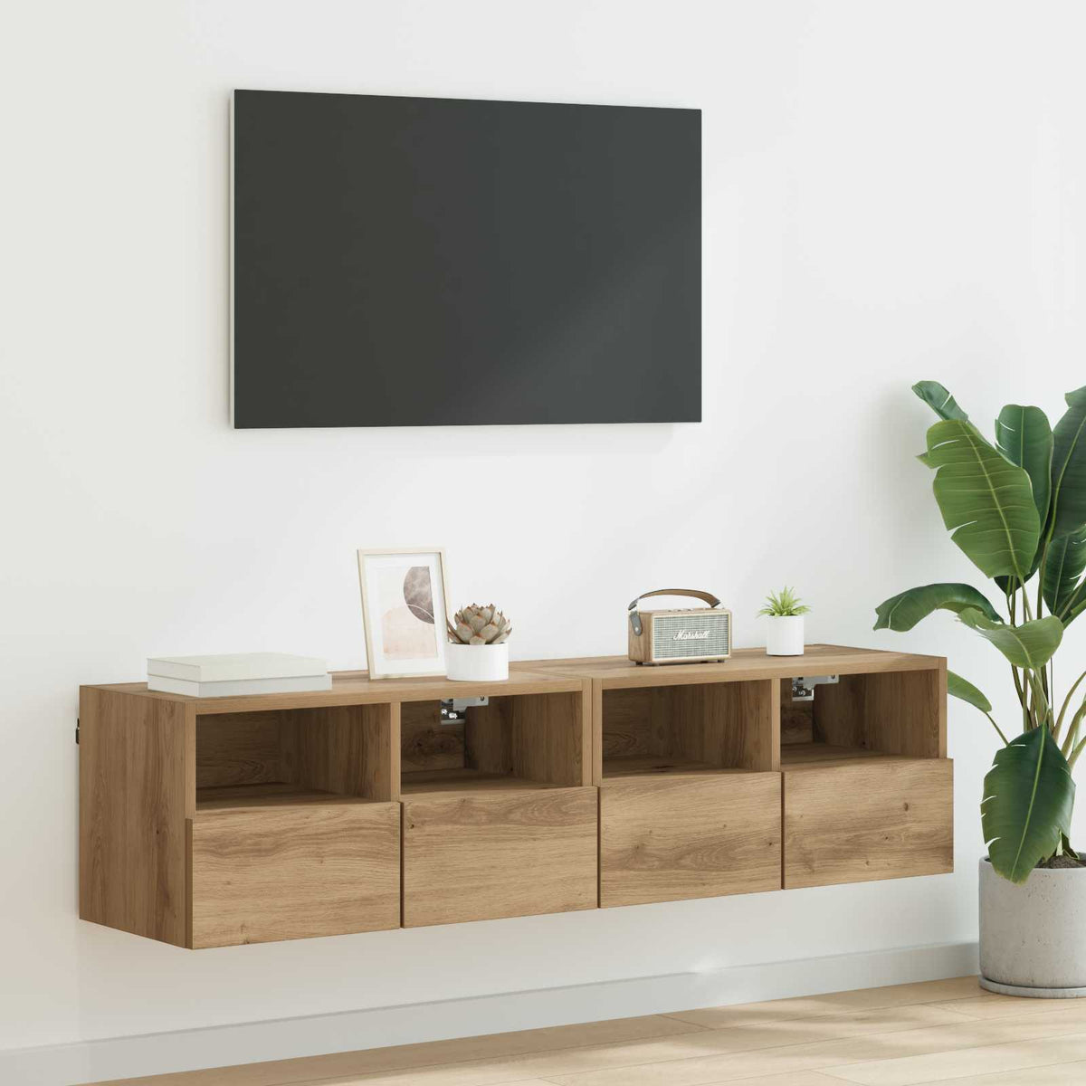 TV Wall Cabinets 60x30x30 cm Engineered Wood 2 pcs Artisan oak