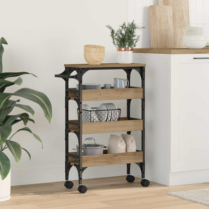 Kitchen Trolley 53x20x76 cm Engineered Wood Artisan oak