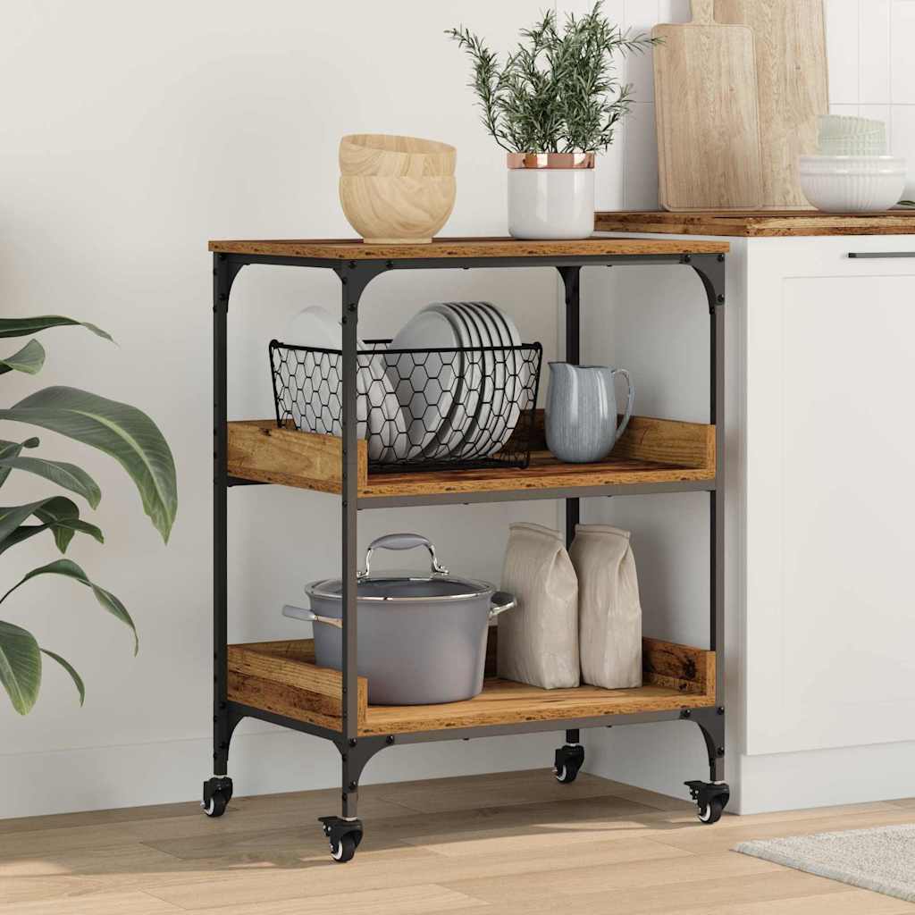 Kitchen Trolley 60x41x80,5 cm Engineered Wood Old wood