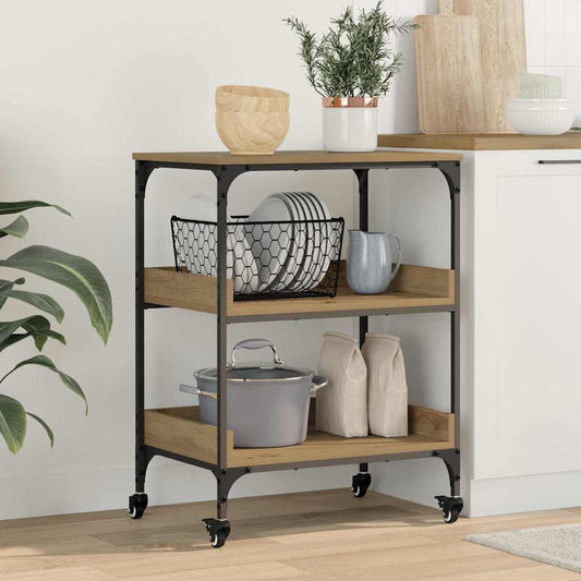 Kitchen Trolley 60x41x80,5 cm Engineered Wood Artisan oak