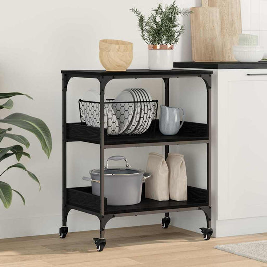 Kitchen Trolley 60x41x80,5 cm Engineered Wood Black oak