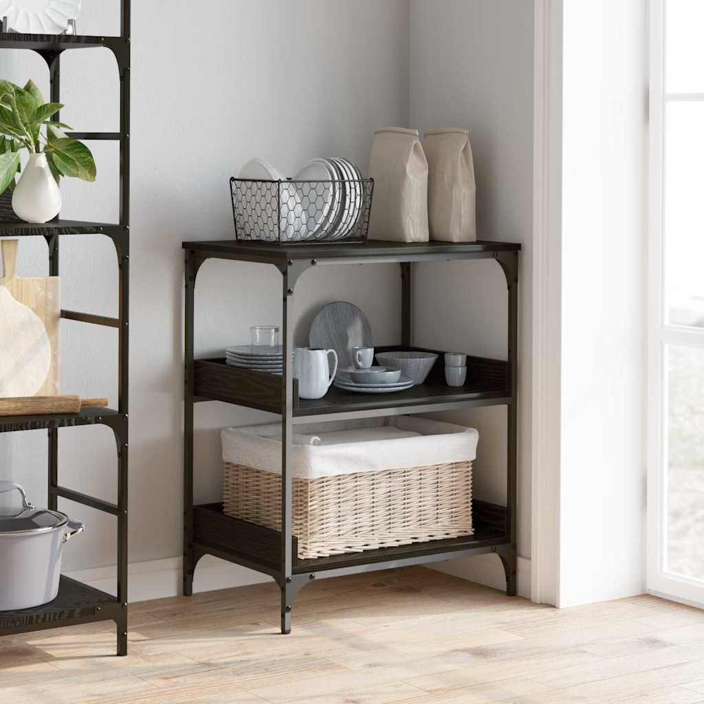 Kitchen Trolley 60x41x80,5 cm Engineered Wood Black oak