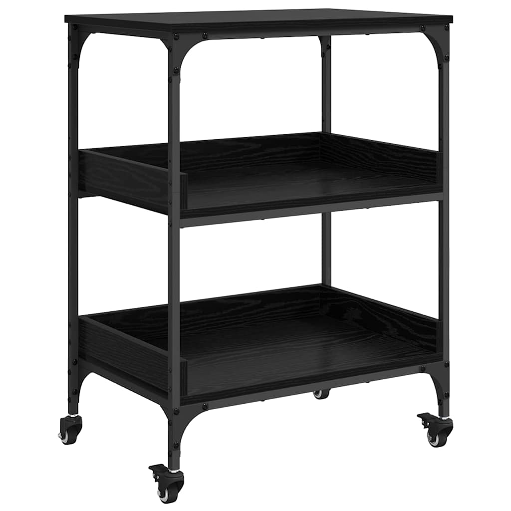 Kitchen Trolley 60x41x80,5 cm Engineered Wood Black oak