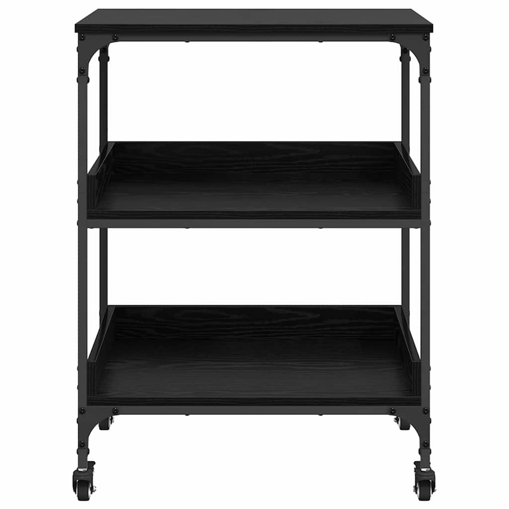 Kitchen Trolley 60x41x80,5 cm Engineered Wood Black oak