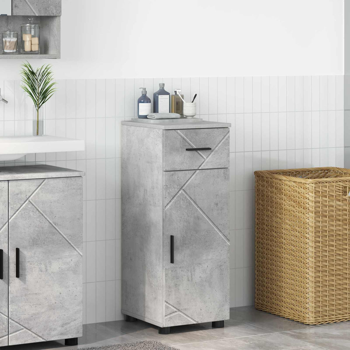 Bathroom Cabinet 30 x 35 x 80 cm Concrete grey