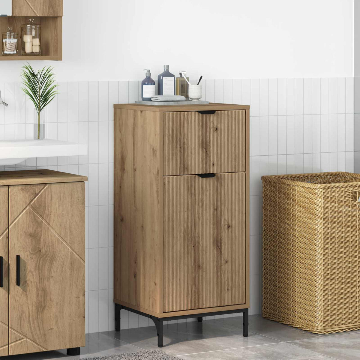 Bathroom Cabinet 39.5 x 36 x 88 cm Artisan oak
