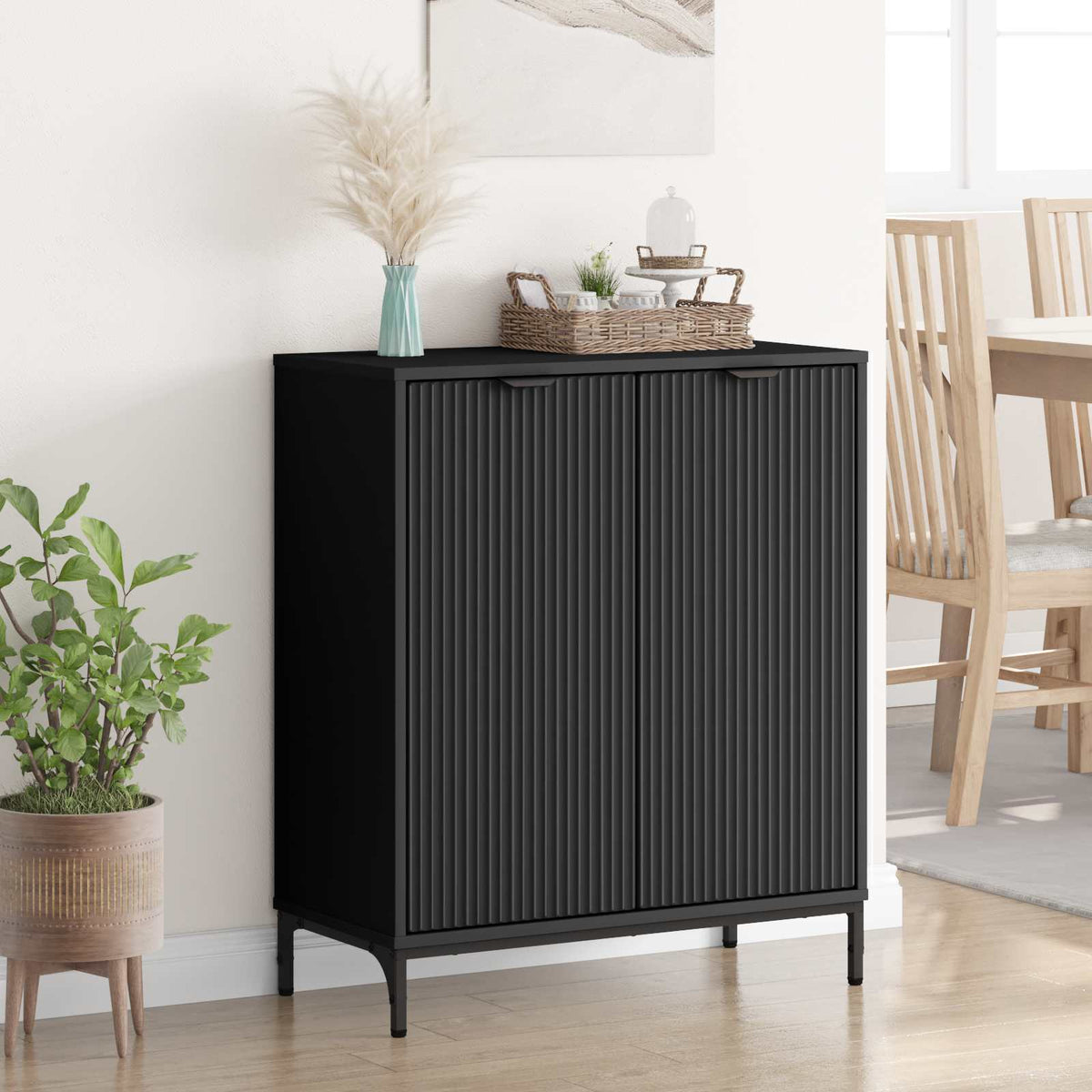 Sideboard 69.5 x 33 x 82 cm Engineered Wood Black