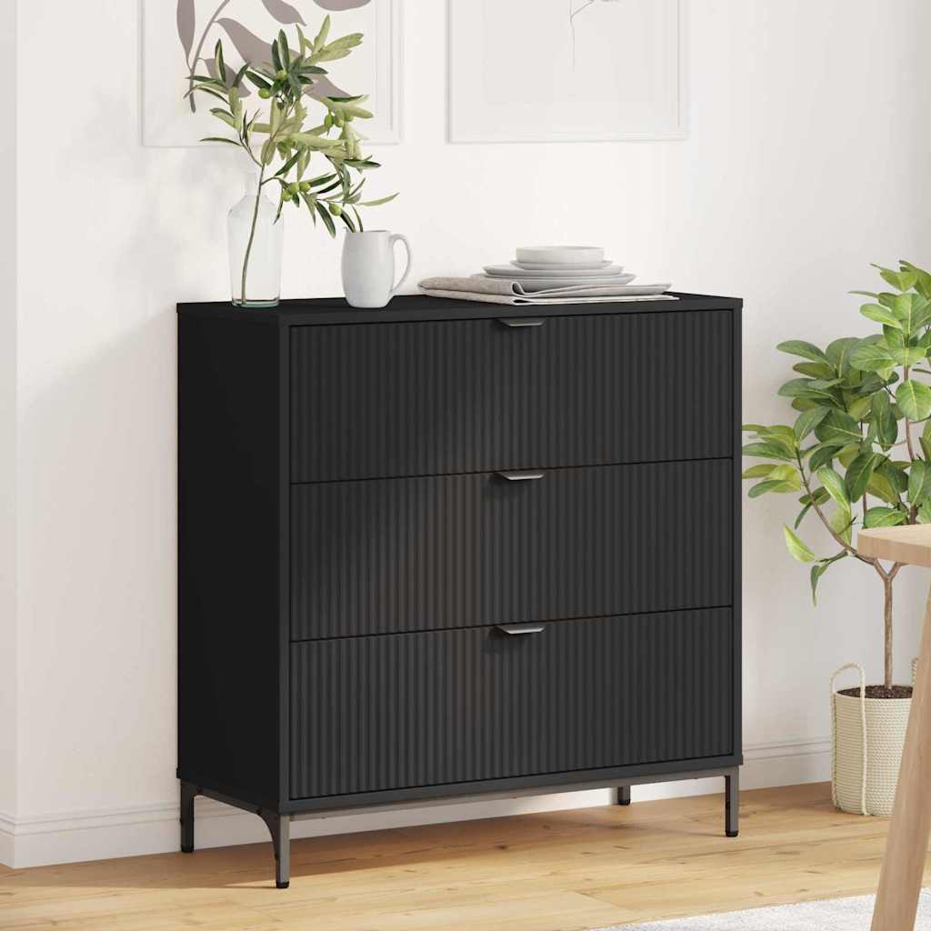 Sideboard 79.5 x 33 x 82 cm Engineered Wood Black
