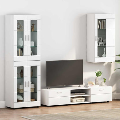 vidaXL TV Cabinet Set FLORIN 3 pcs 150 x 39 x 30 cm High Gloss White