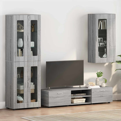 vidaXL TV Cabinet Set FLORIN 3 pcs 150 x 39 x 30 cm Grey Sonoma