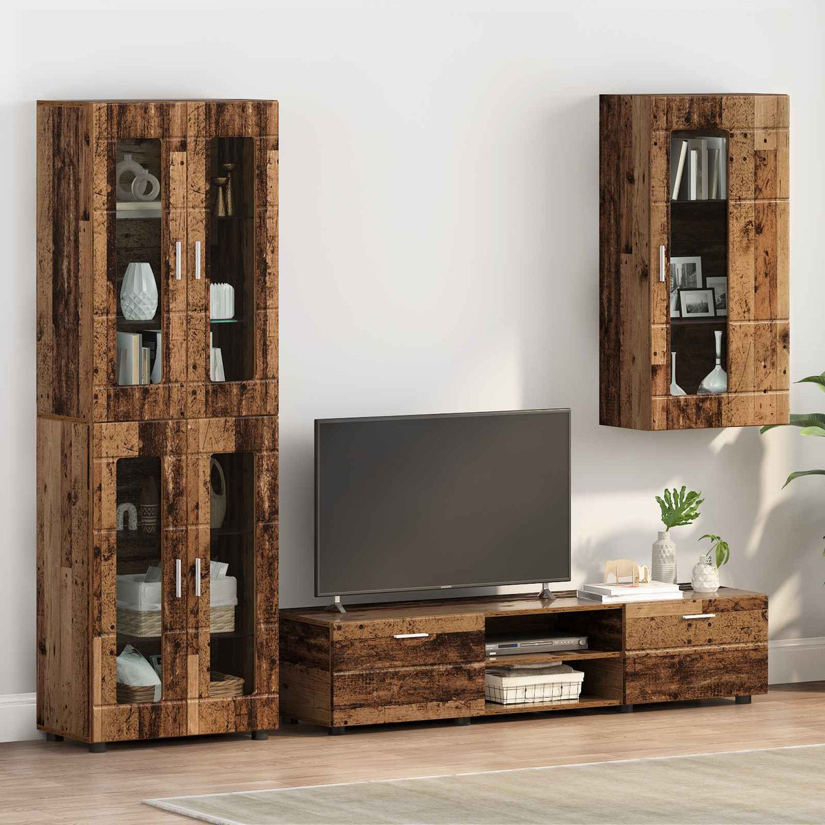vidaXL TV Cabinet Set FLORIN 3 pcs 150 x 39 x 30 cm Old Wood