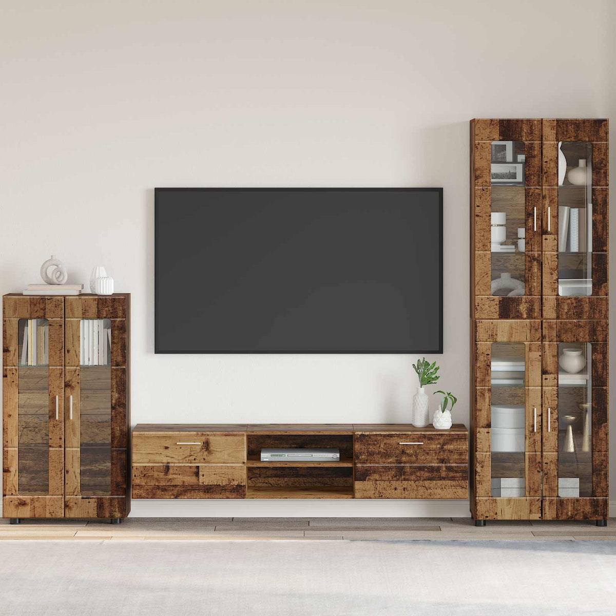 vidaXL TV Cabinet Set FLORIN 3 pcs 150 x 39 x 30 cm Old Wood