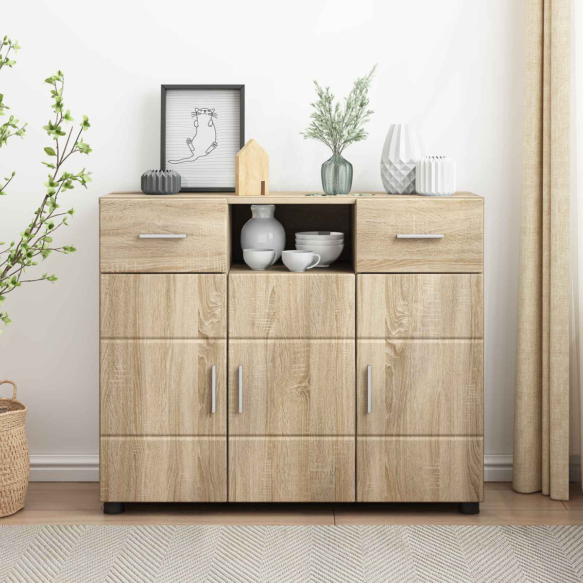 vidaXL TV Cabinet Set FLORIN 3 pcs 150 x 39 x 30 cm Sonoma Oak