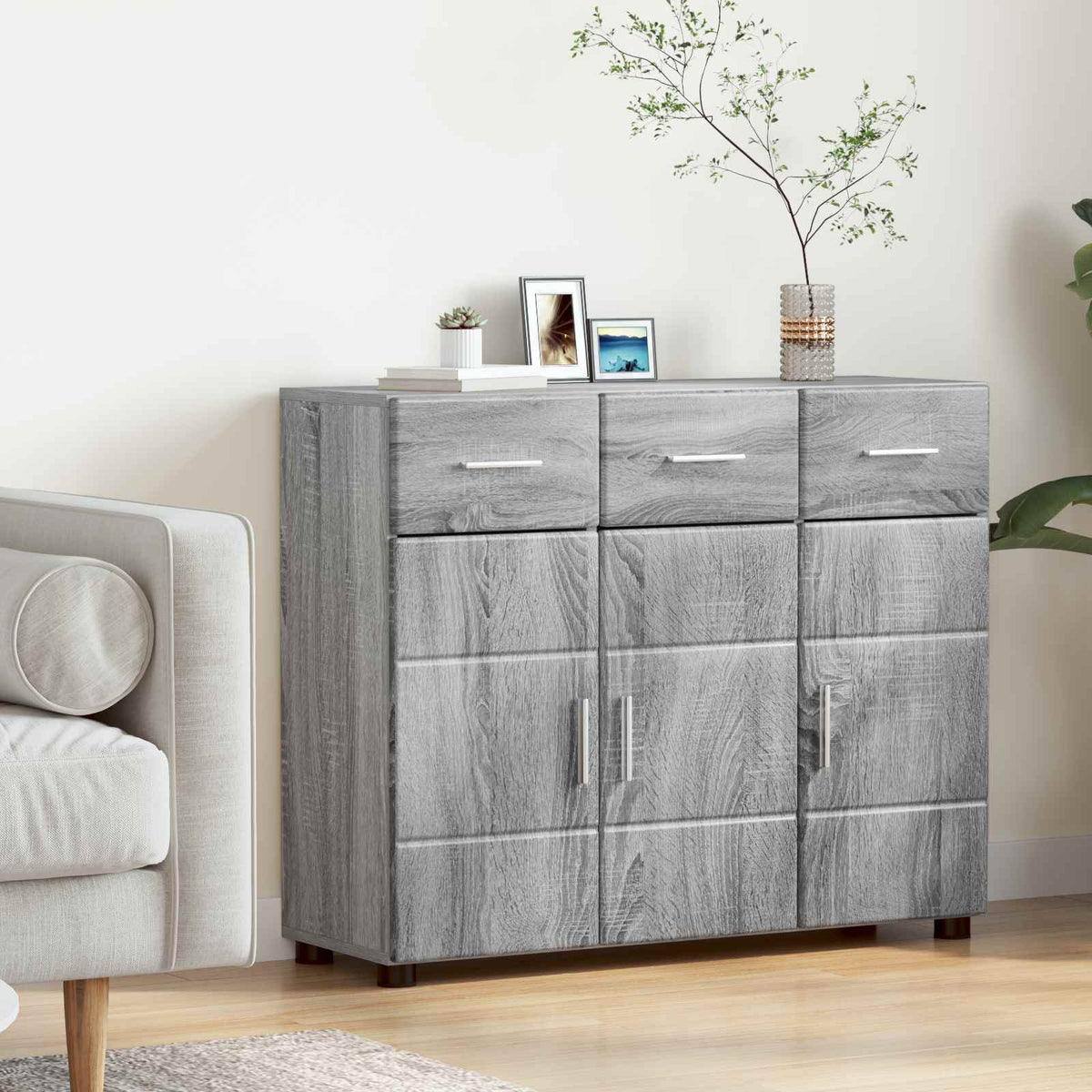 vidaXL TV Cabinet Set FLORIN 3 pcs 150 x 39 x 30 cm Grey Sonoma