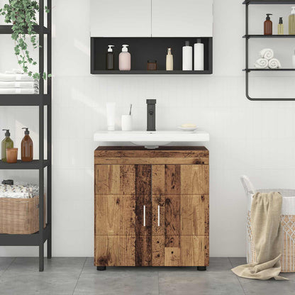 Bathroom Cabinet Set TULUM 60 x 34 x 63 cm Basin Cabinet Old wood