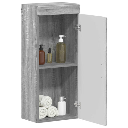 Bathroom Wall Cabinet TULUM 37 x 24.5 x 86 cm Hanging Cabinet Grey sonoma