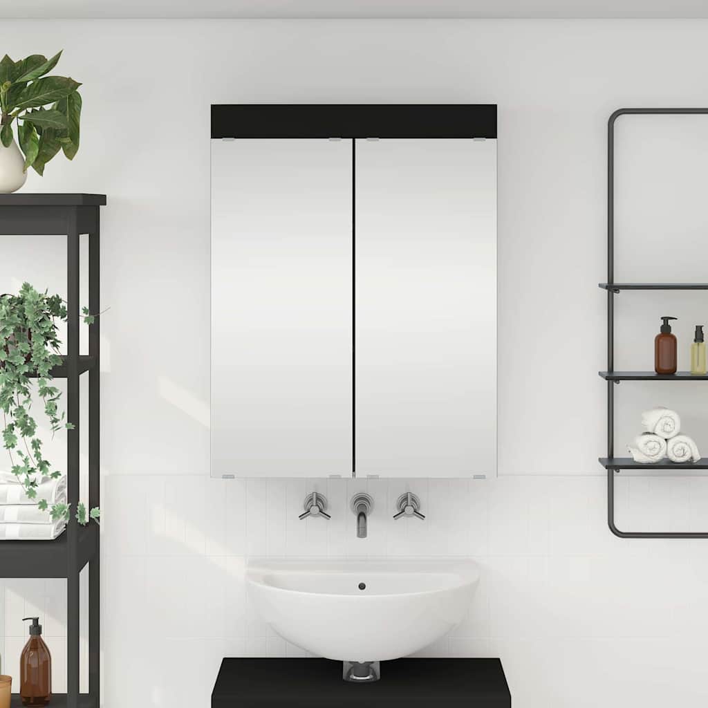 Bathroom TULUM 60 x 16.5 x 78 cm Mirror Cabinet Black