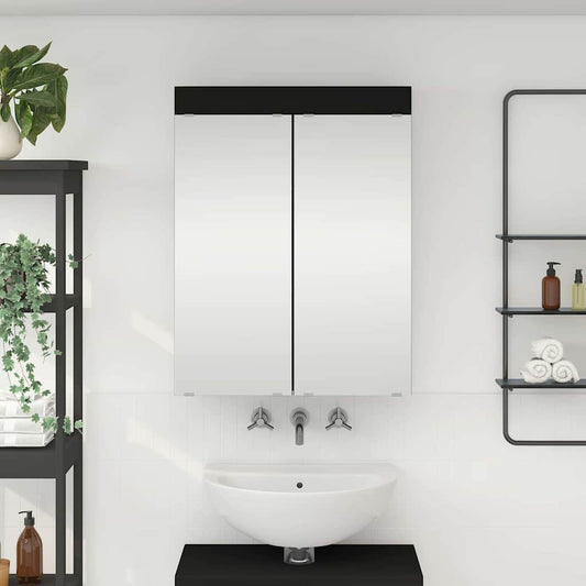 Bathroom TULUM 60 x 16.5 x 78 cm Mirror Cabinet Black