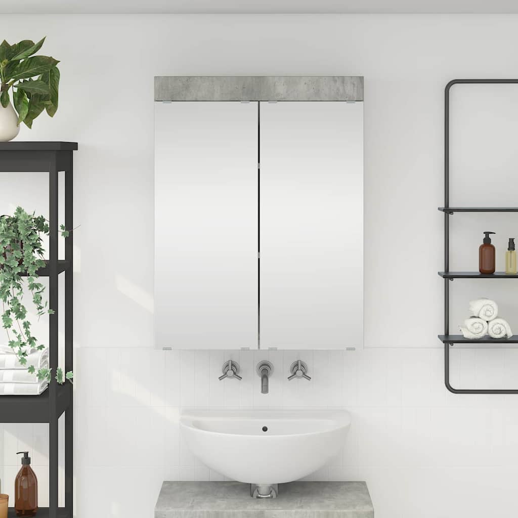 Bathroom TULUM 60 x 16.5 x 78 cm Mirror Cabinet Concrete grey