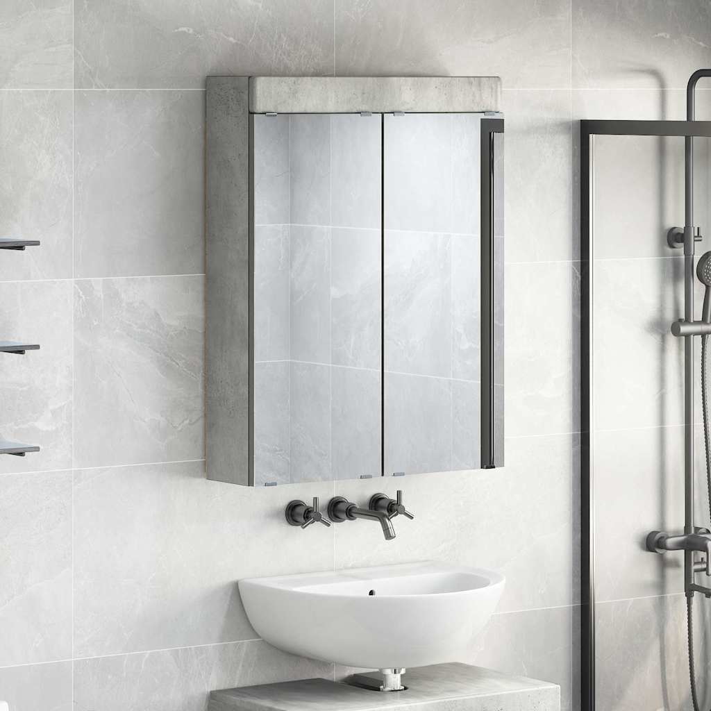 Bathroom TULUM 60 x 16.5 x 78 cm Mirror Cabinet Concrete grey