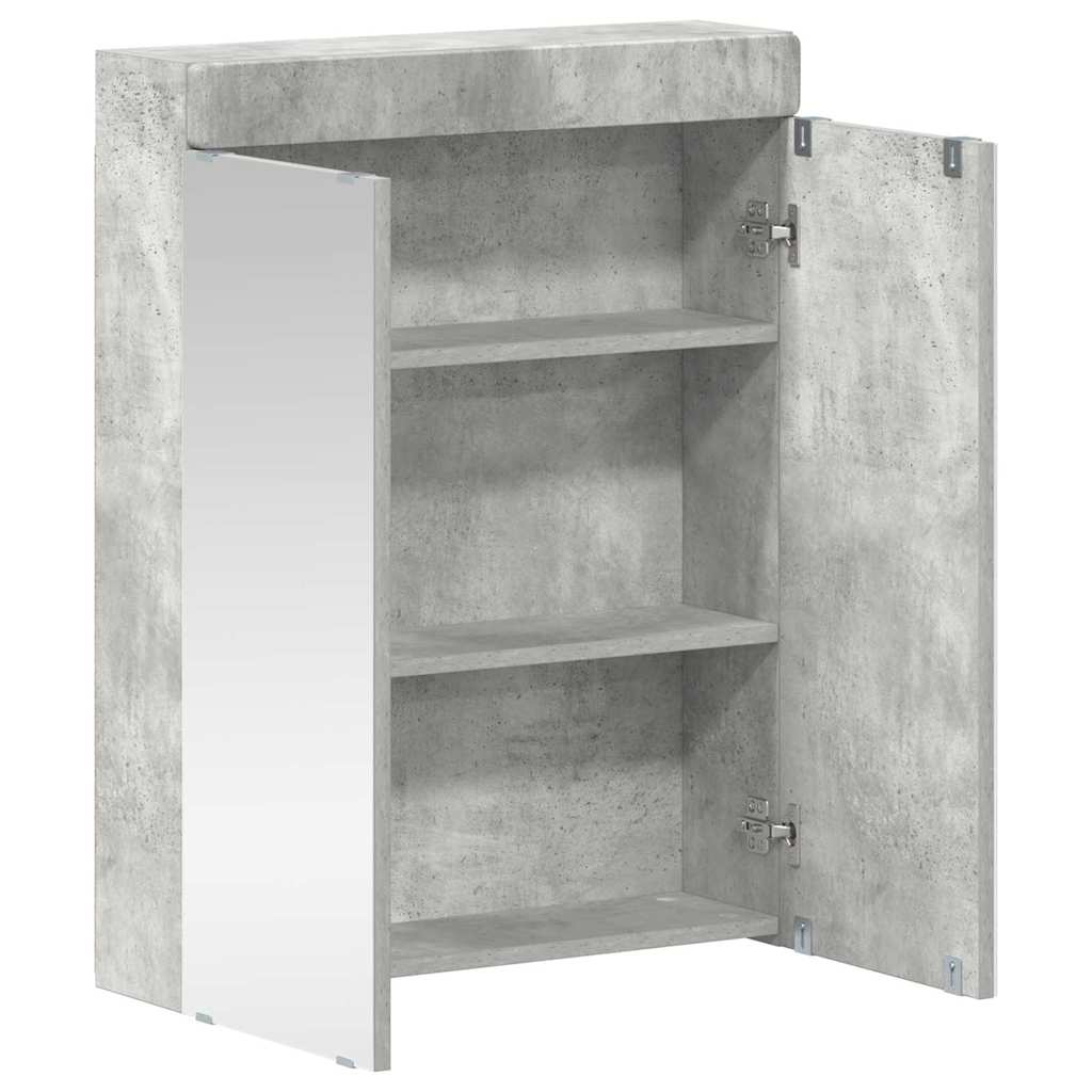 Bathroom TULUM 60 x 16.5 x 78 cm Mirror Cabinet Concrete grey