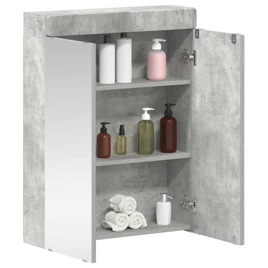 Bathroom TULUM 60 x 16.5 x 78 cm Mirror Cabinet Concrete grey