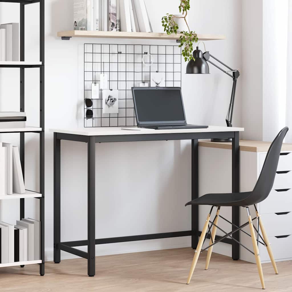 Table Engineered Wood and Steel White 100 x 50 x 77 cm