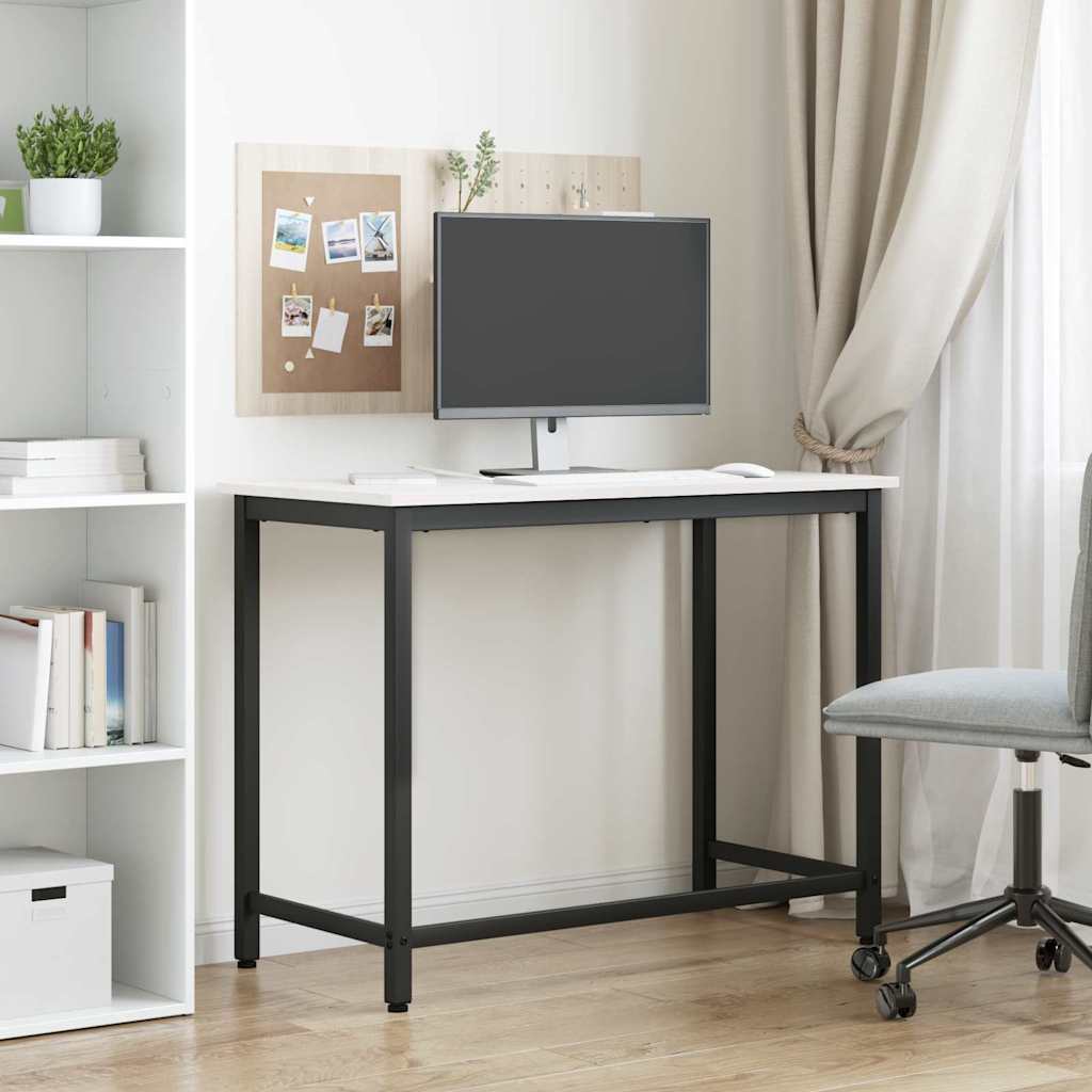 Table Engineered Wood and Steel White 100 x 50 x 77 cm