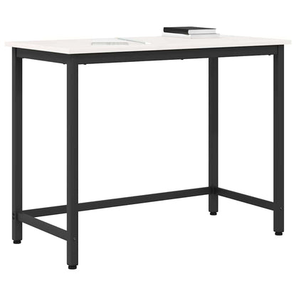 Table Engineered Wood and Steel White 100 x 50 x 77 cm