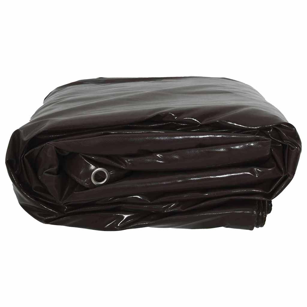 vidaXL Tarpaulin 650g / m² Brown 6 x 8 m Canvas with PVC Coating 4