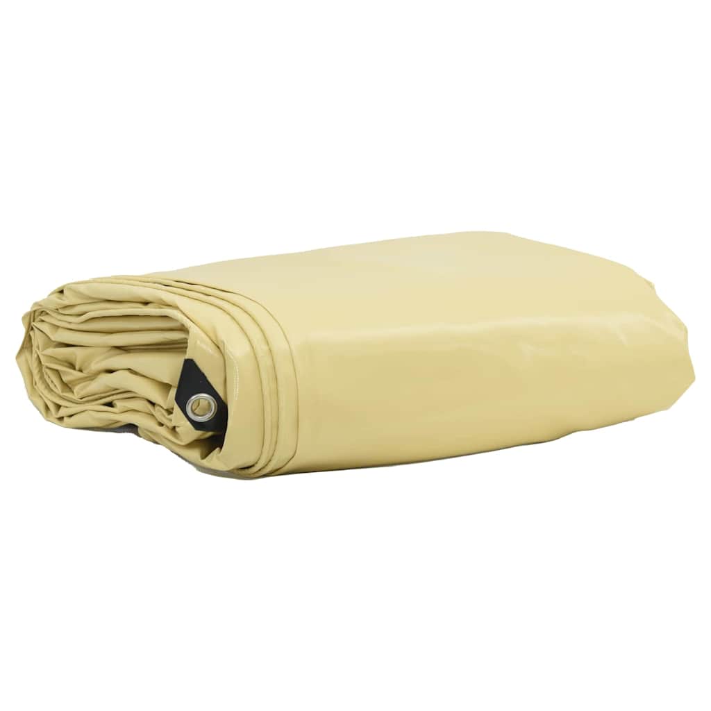 vidaXL Tarpaulin 650g / m² Beige 6 x 8 m Canvas with PVC Coating 1