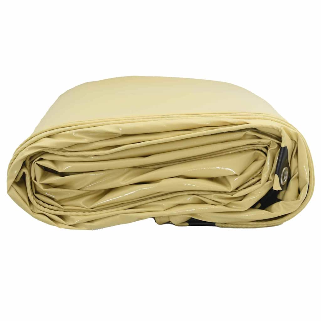 vidaXL Tarpaulin 650g / m² Beige 6 x 8 m Canvas with PVC Coating 4