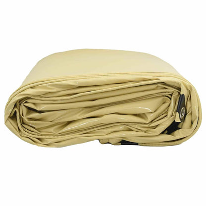 vidaXL Tarpaulin 650g / m² Beige 6 x 8 m Canvas with PVC Coating 4
