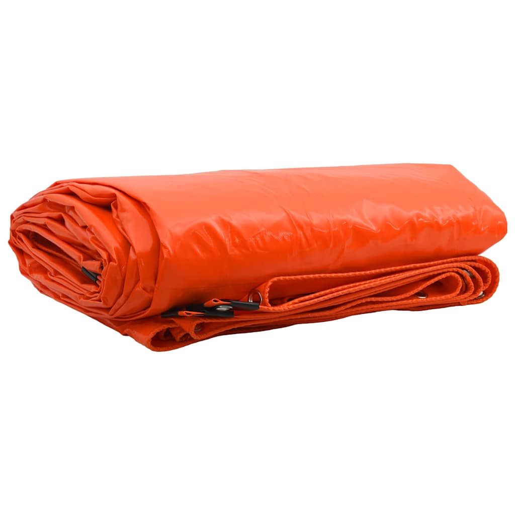 vidaXL Tarpaulin 650g / m² Orange 6 x 8 m Canvas with PVC Coating 1