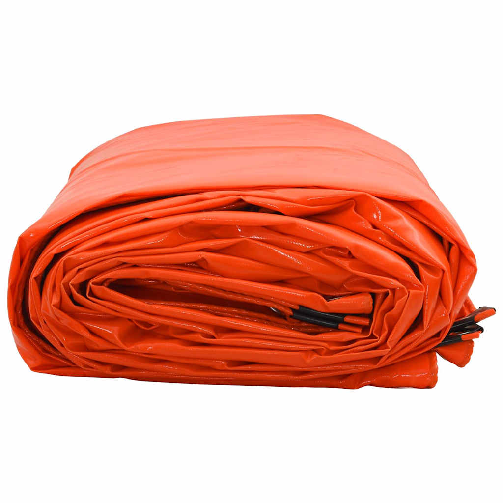 vidaXL Tarpaulin 650g / m² Orange 6 x 8 m Canvas with PVC Coating 4