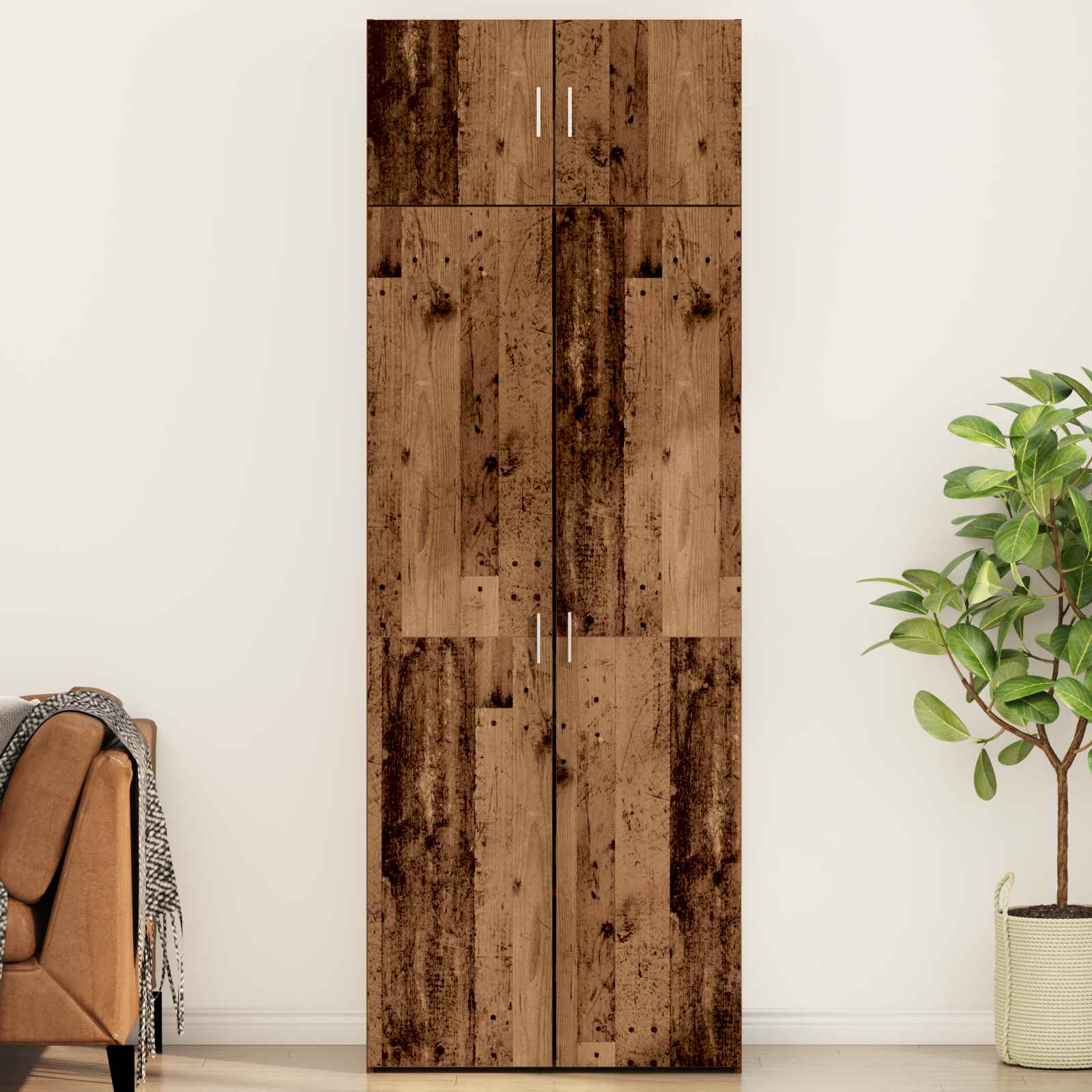 vidaXL Storage Cabinet 2 pcs Old Wood 80 x 42.5 x 225 cm 1