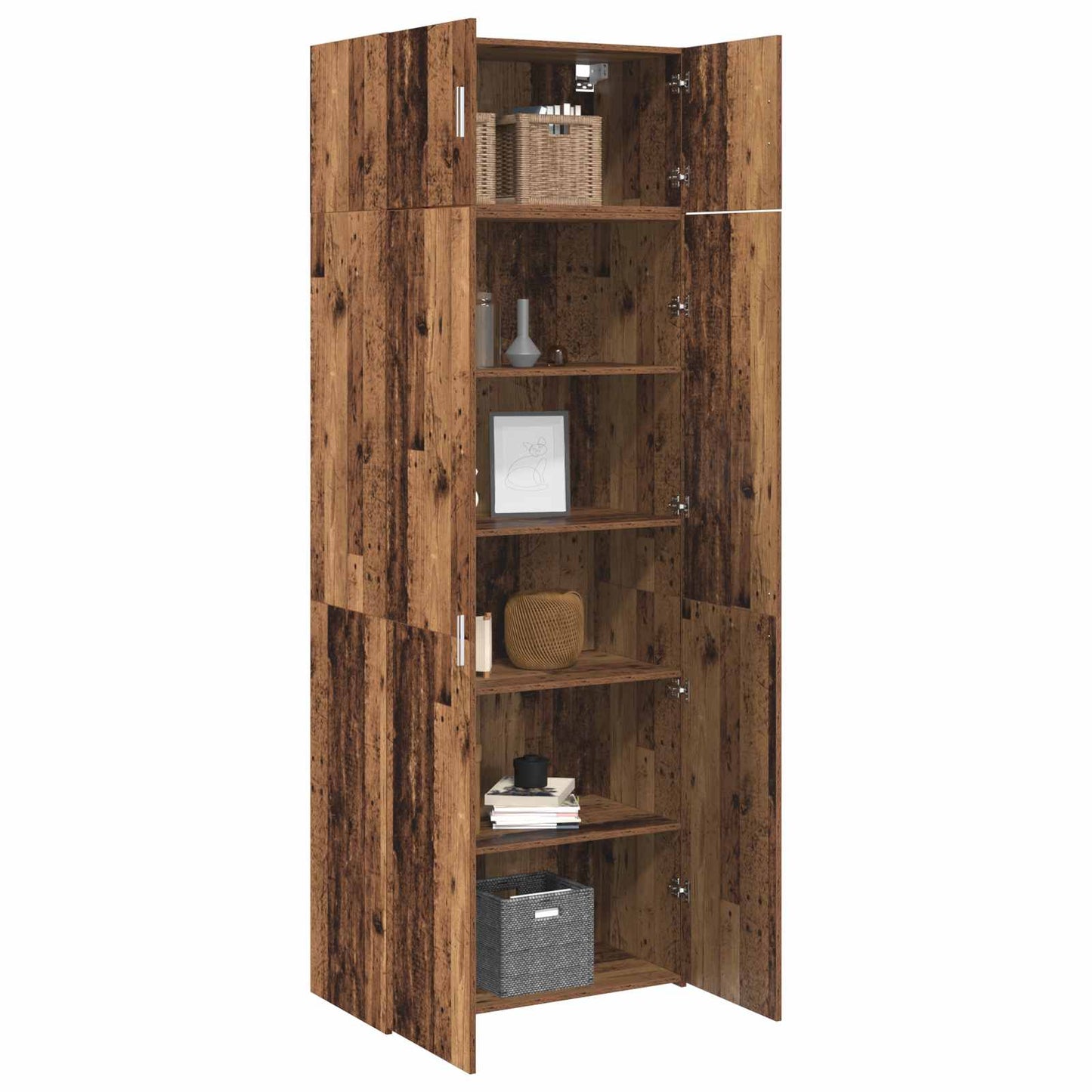 vidaXL Storage Cabinet 2 pcs Old Wood 80 x 42.5 x 225 cm 3