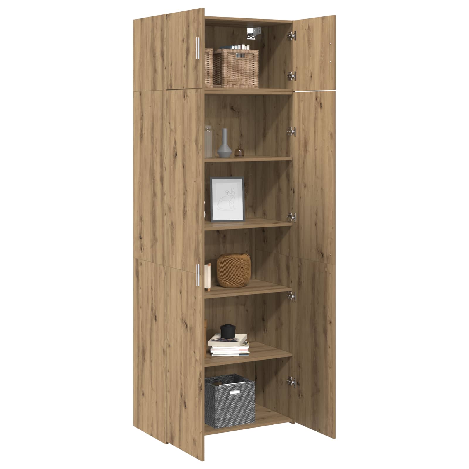 vidaXL Storage Cabinet 2 pcs Artisan Oak 80 x 42.5 x 225 cm 3