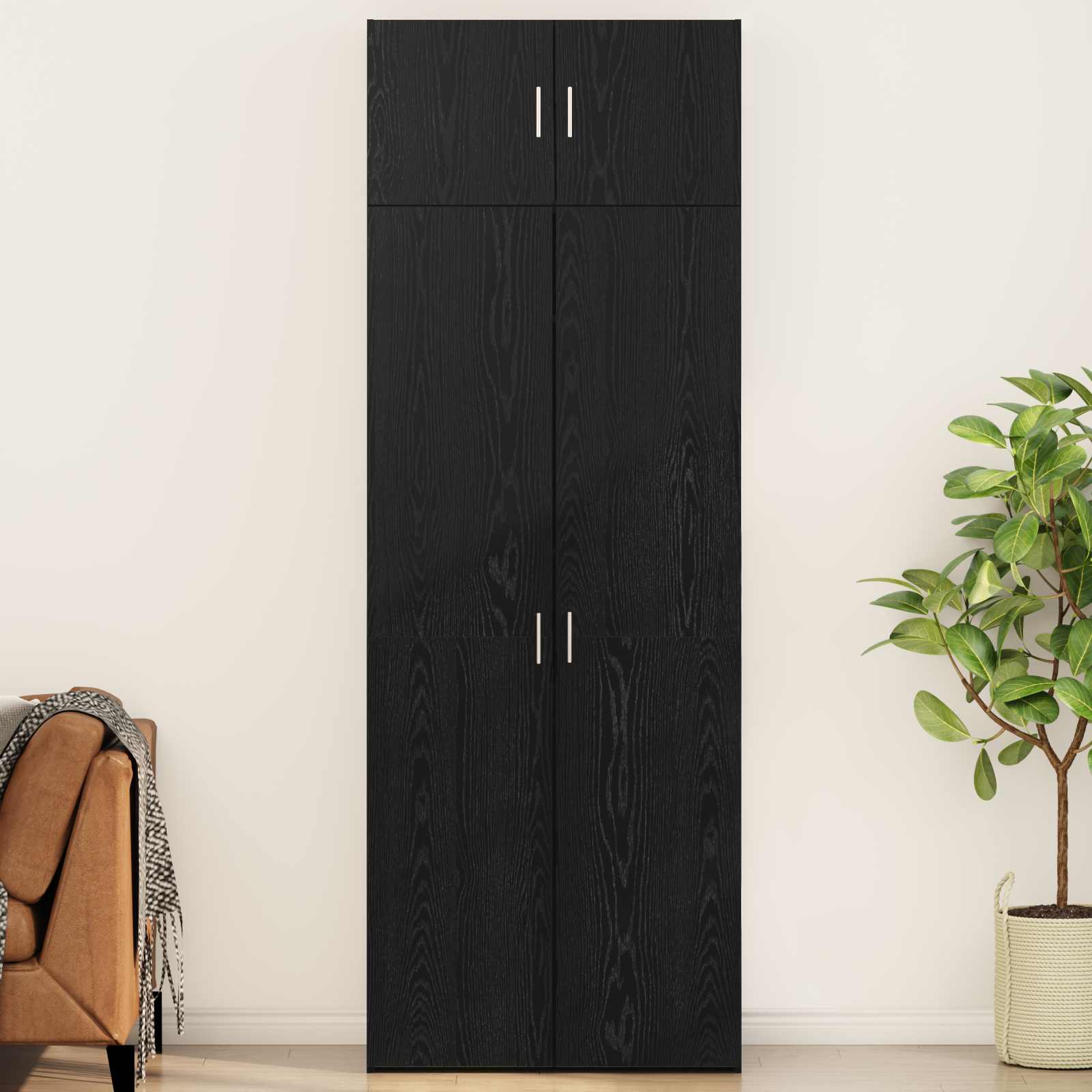 vidaXL Storage Cabinet 3 pcs Black Oak 80 x 42.5 x 225 cm 1