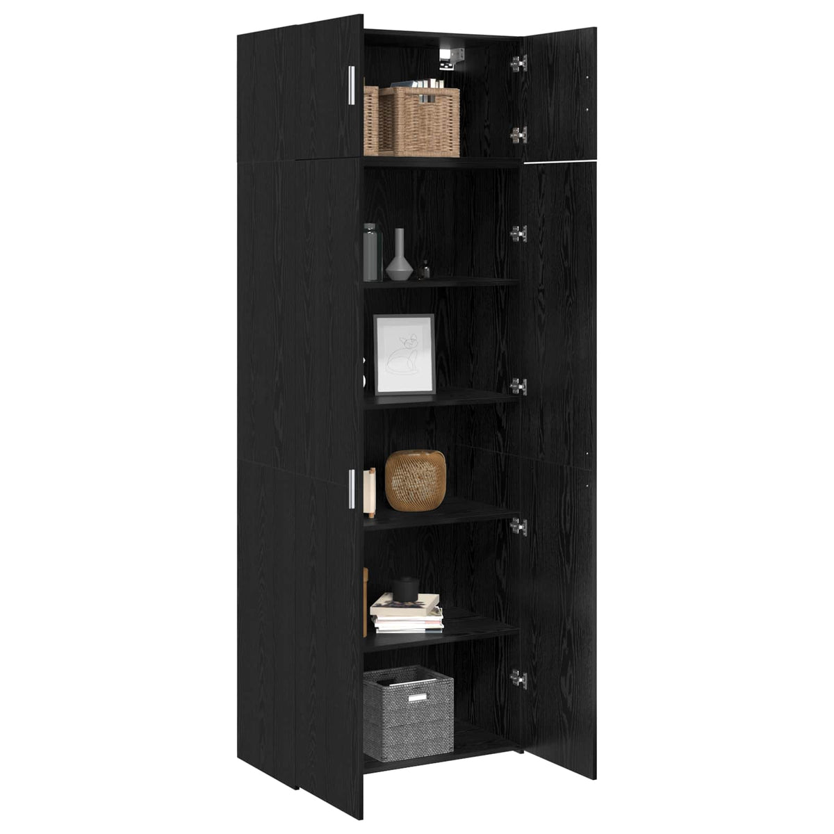 Storage Cabinet 2 pcs 80 x 42.5 x 225 cm Black oak