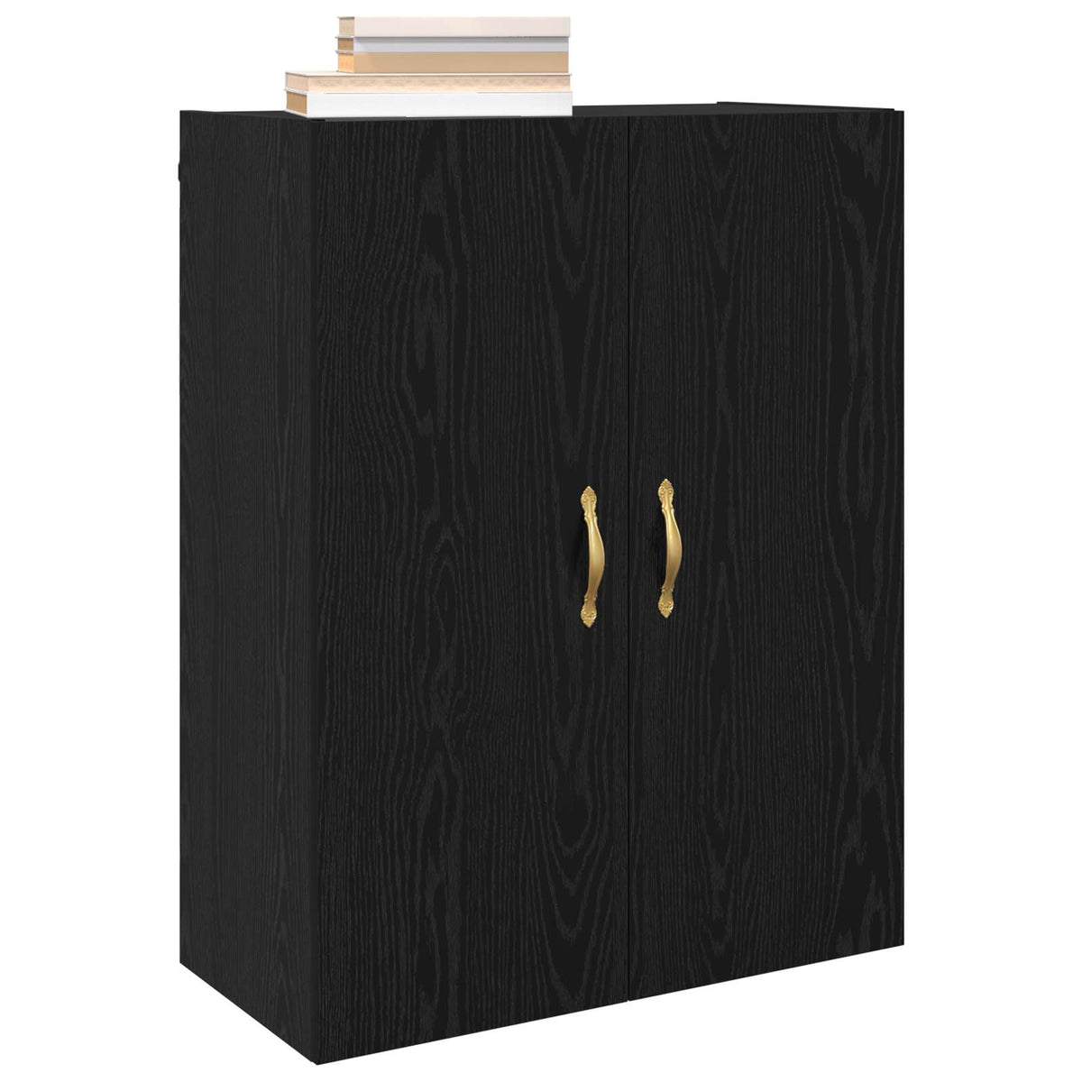 Wall Mounted Cabinets 2 pcs 69.5x34x90 cm Leaf Gold Black oak
