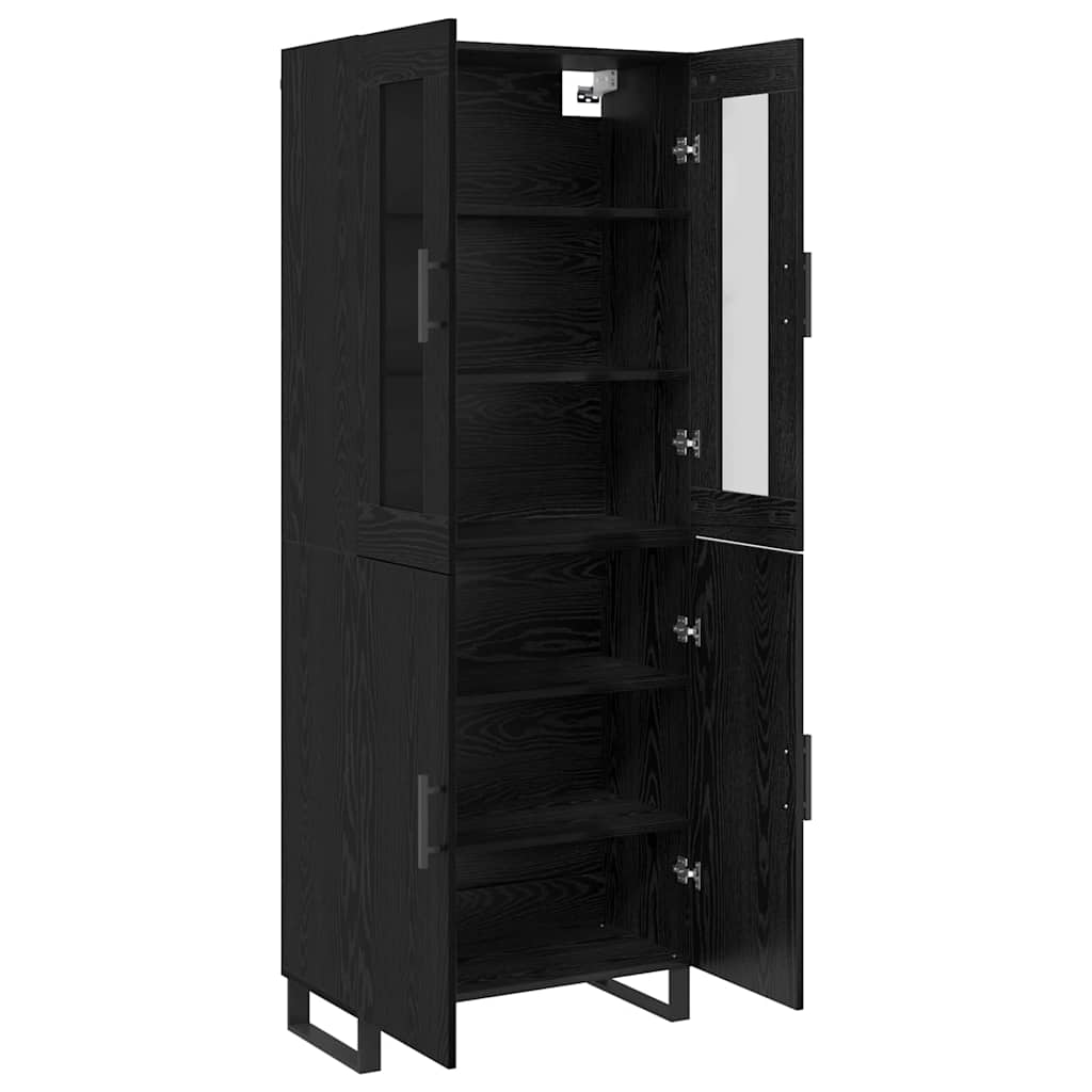 Highboard 69.5x34x180 cm Engineered Wood 2 Doors Black oak