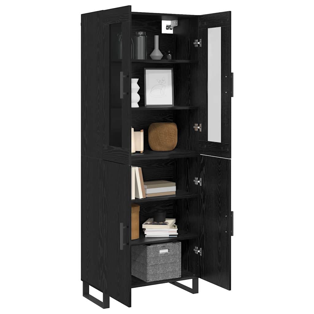 Highboard 69.5x34x180 cm Engineered Wood 2 Doors Black oak